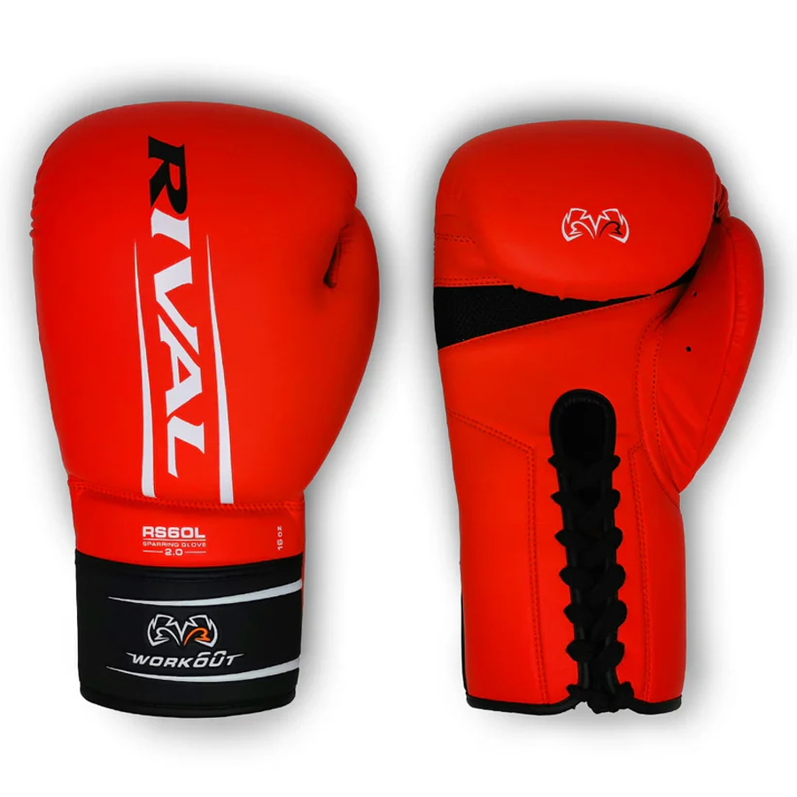 RIVAL Boxing RS60 Workout Sparring Gloves, Lace-Up Closure, Molded
